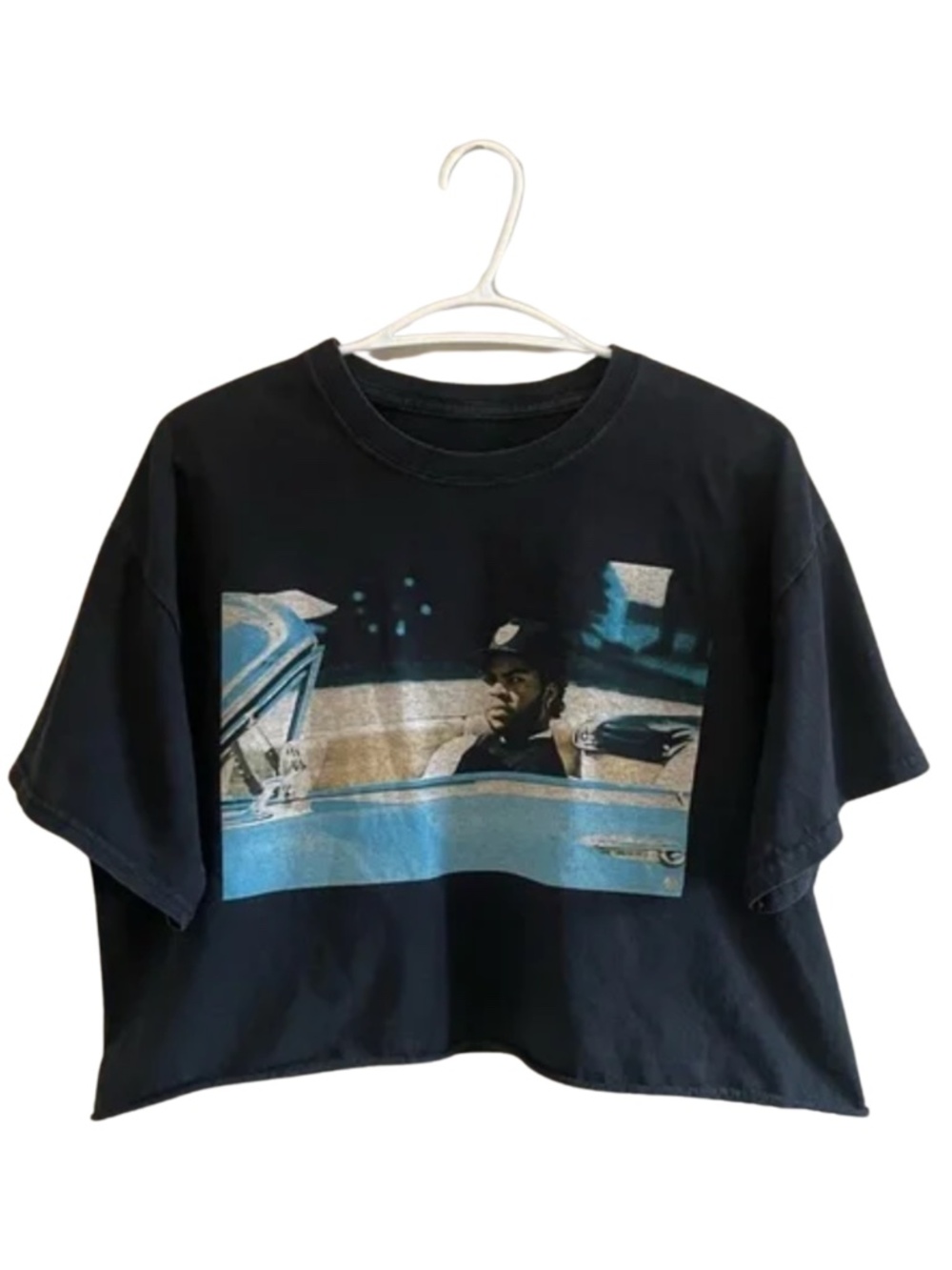 Ice Cube Black Graphic Crop Top Band Tee – Size XL GUC/Fair